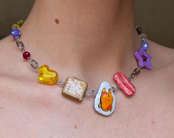 Maximalist necklace - japanese style accessories - food jewelry - kitsch fashion - handmade necklace - colorful - avantgarde necklace