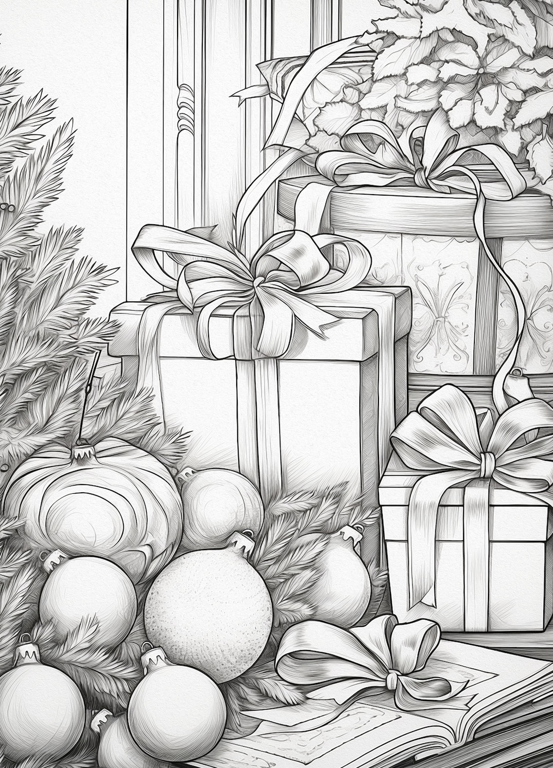 Joyful Christmas Coloring Book Digital Download Santa, Snowflakes, and ...