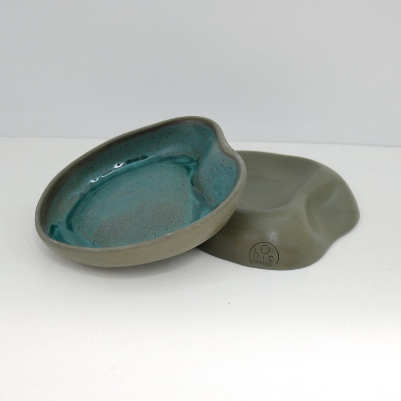 Set of 2 Handmade Ceramic Small Bowl Sets Mini Dinner Side Bowl Set Stoneware Fruit Snack Bowl Set Tableware Decor Housewarming Gift Olive Forest Color