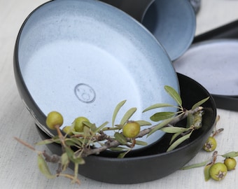 Handmade Ceramic Large Salad Bowl - 7,67 inch Decorative Bowl - Stoneware Ceramic Bowl - Aesthetic Tableware Decor - Housewarming Gift