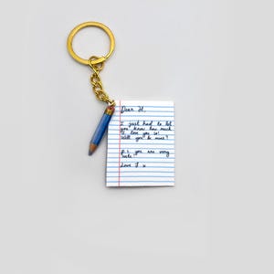 Mini porte-clés personnalisé avec note manuscrite