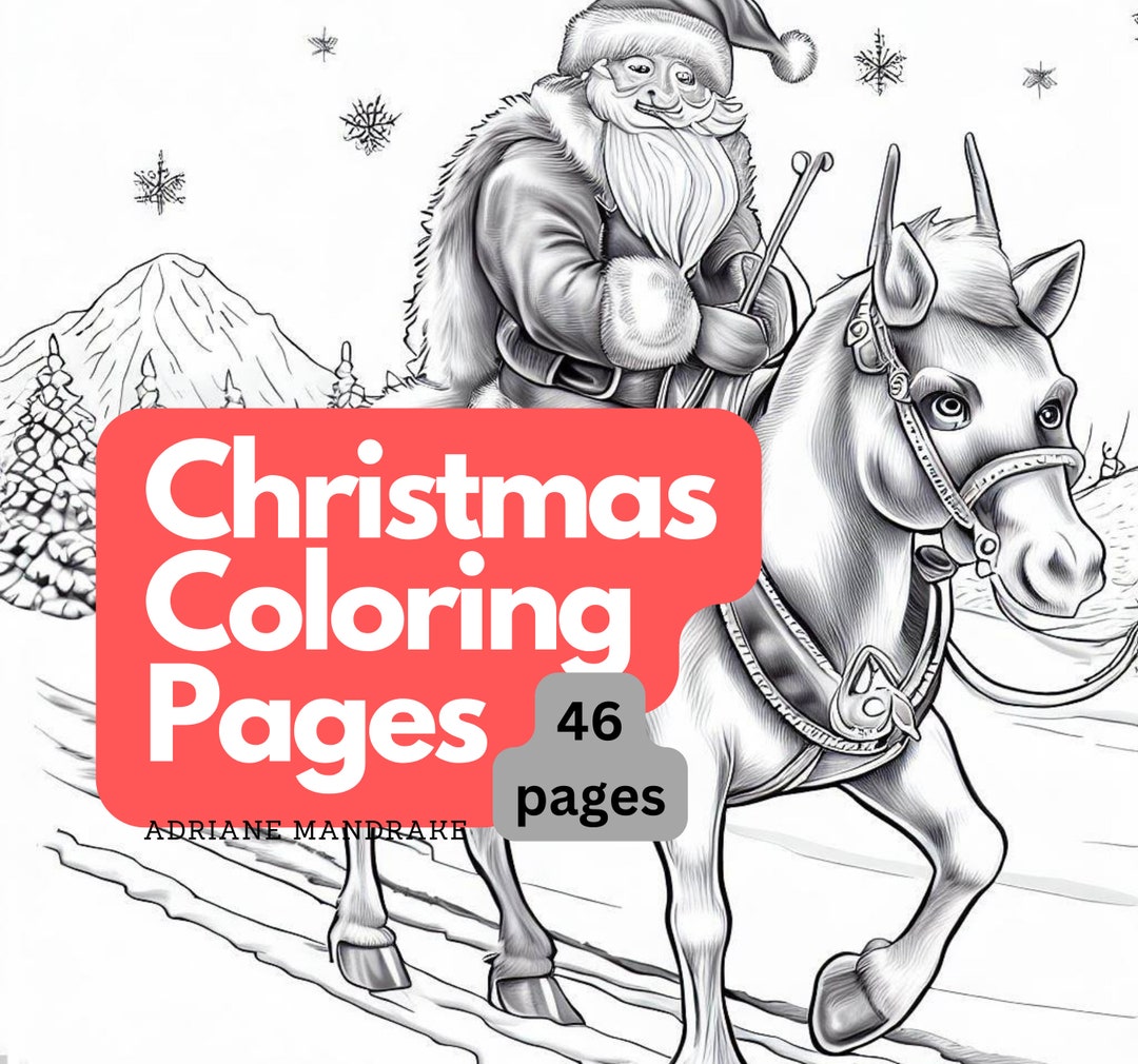 Christmas Coloring Pages Ebook, Coloring Books for Adults and Kids, Christmas Activities