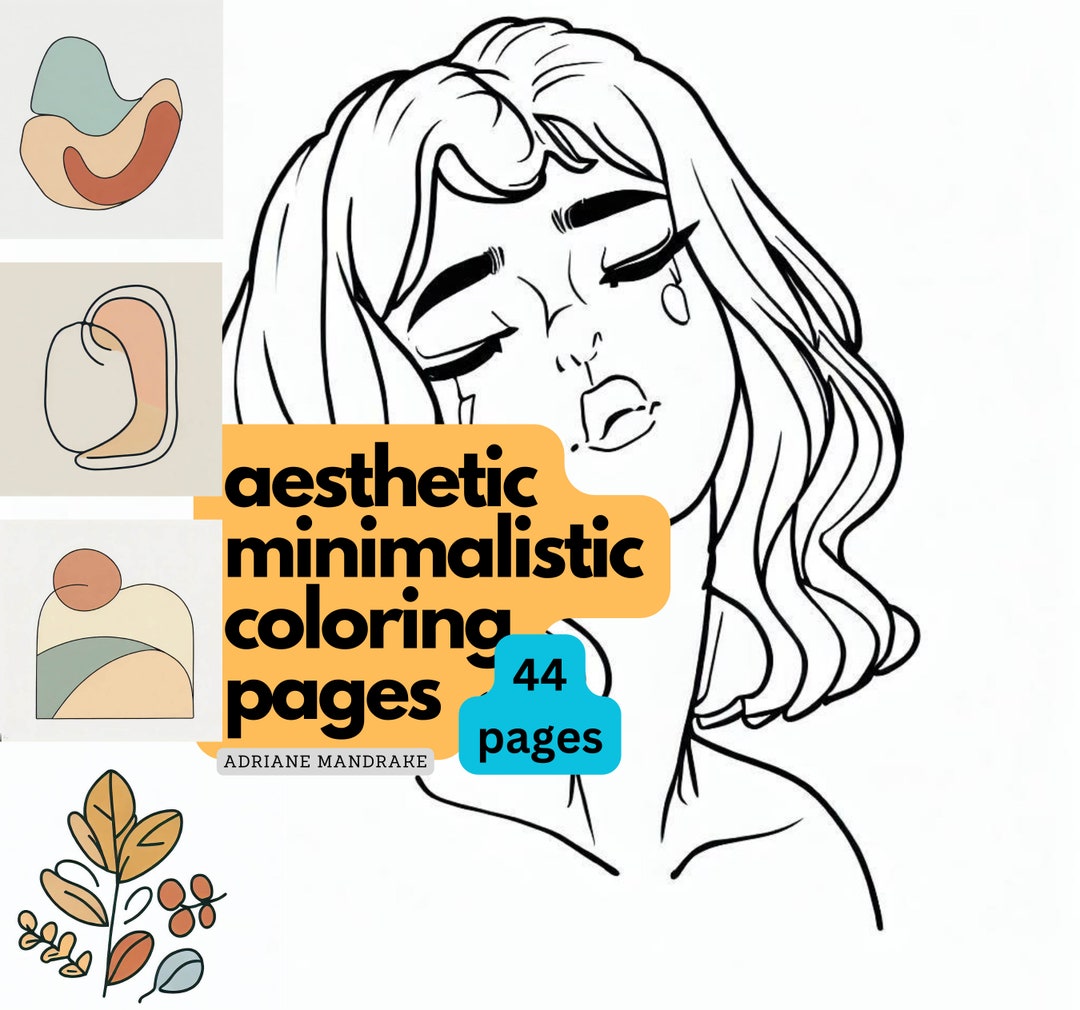 Minimalist Coloring Pages, Aesthetic Minimalist Coloring Book, Digital ...