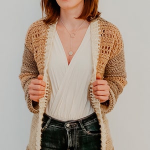 Easy Winter Solstice Crochet Cardigan for Beginners PDF pattern only Sizes XS, S, M, L, XL, 2X image 1