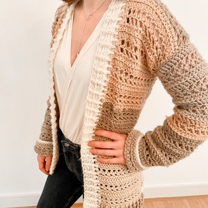 Easy Winter Solstice Crochet Cardigan for Beginners PDF pattern only Sizes XS, S, M, L, XL, 2X image 2