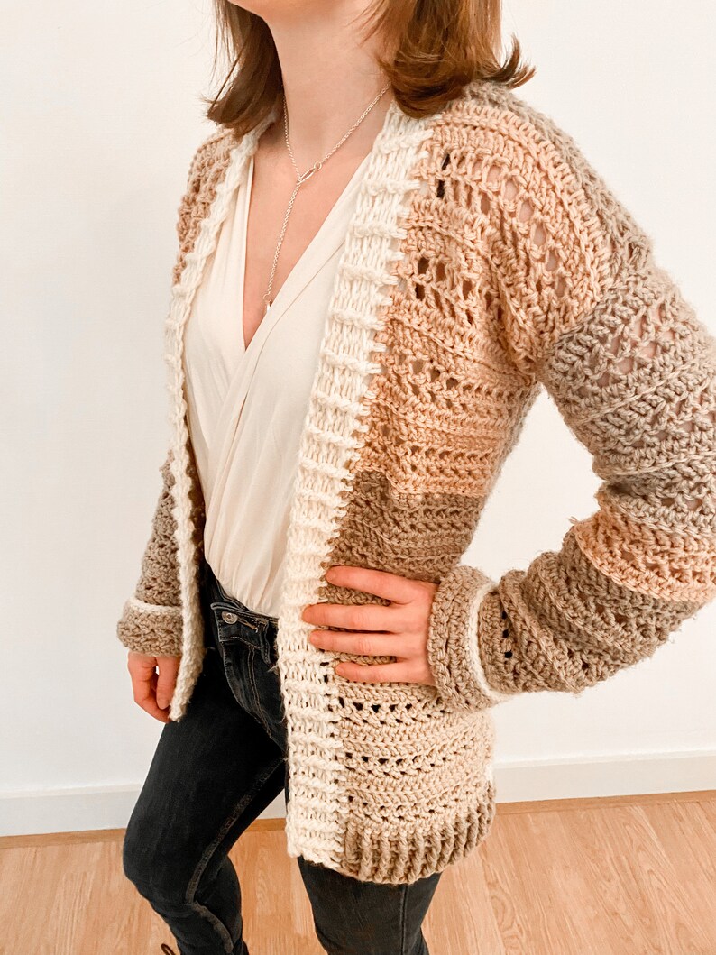 Easy Winter Solstice Crochet Cardigan for Beginners PDF pattern only Sizes XS, S, M, L, XL, 2X image 2