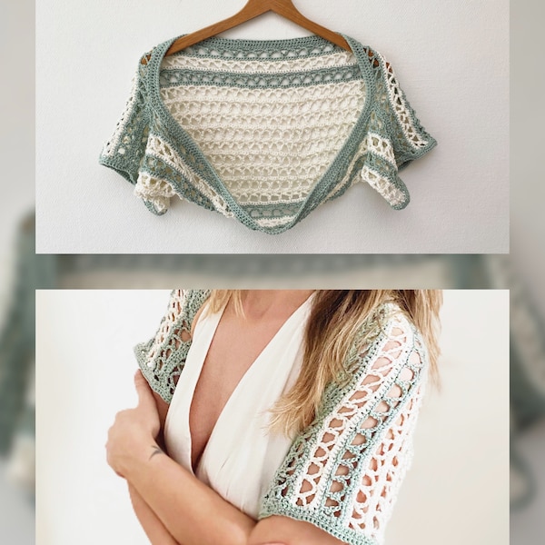 The Sea Spray Shrug / Bolero Crochet Pattern for Beginners (Sizes XS - XL) Instant PDF Download **Pattern Only**