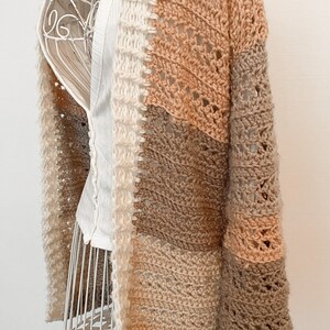 Easy Winter Solstice Crochet Cardigan for Beginners PDF pattern only Sizes XS, S, M, L, XL, 2X image 3