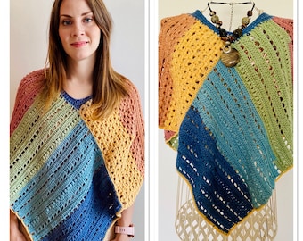 The Harvest Moon Crochet Poncho - Sizes XS - XL **Instant PDF Download**