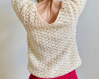 The Siren Shell Crochet Pullover - An adventurous Beginner Crochet Pattern (Sizes XS - XL) *Instant PDF Download*