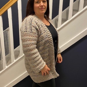 Easy Winter Solstice Crochet Cardigan for Beginners PDF pattern only Sizes XS, S, M, L, XL, 2X image 5