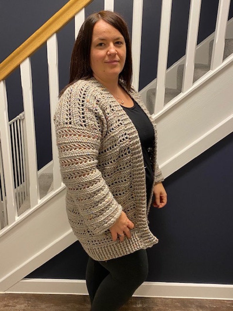 Easy Winter Solstice Crochet Cardigan for Beginners PDF pattern only Sizes XS, S, M, L, XL, 2X image 5