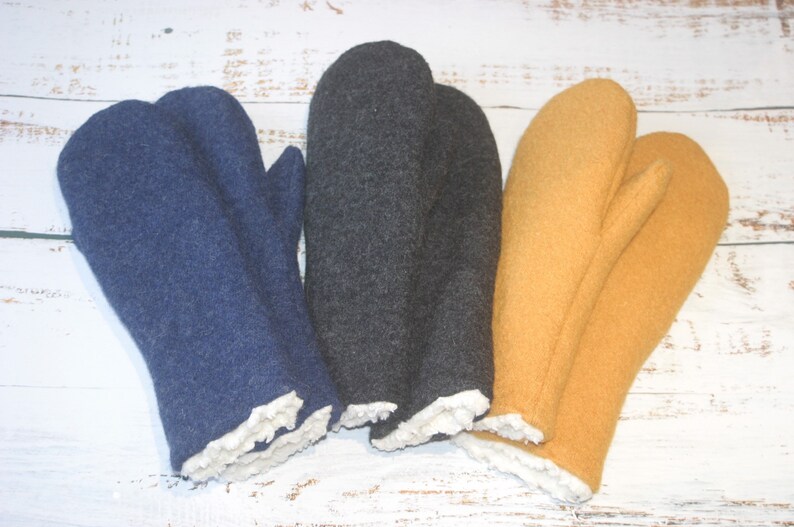 Handschuhe, Fäustlinge, Wollwalker, Plüsch, Winter, warm Bild 2