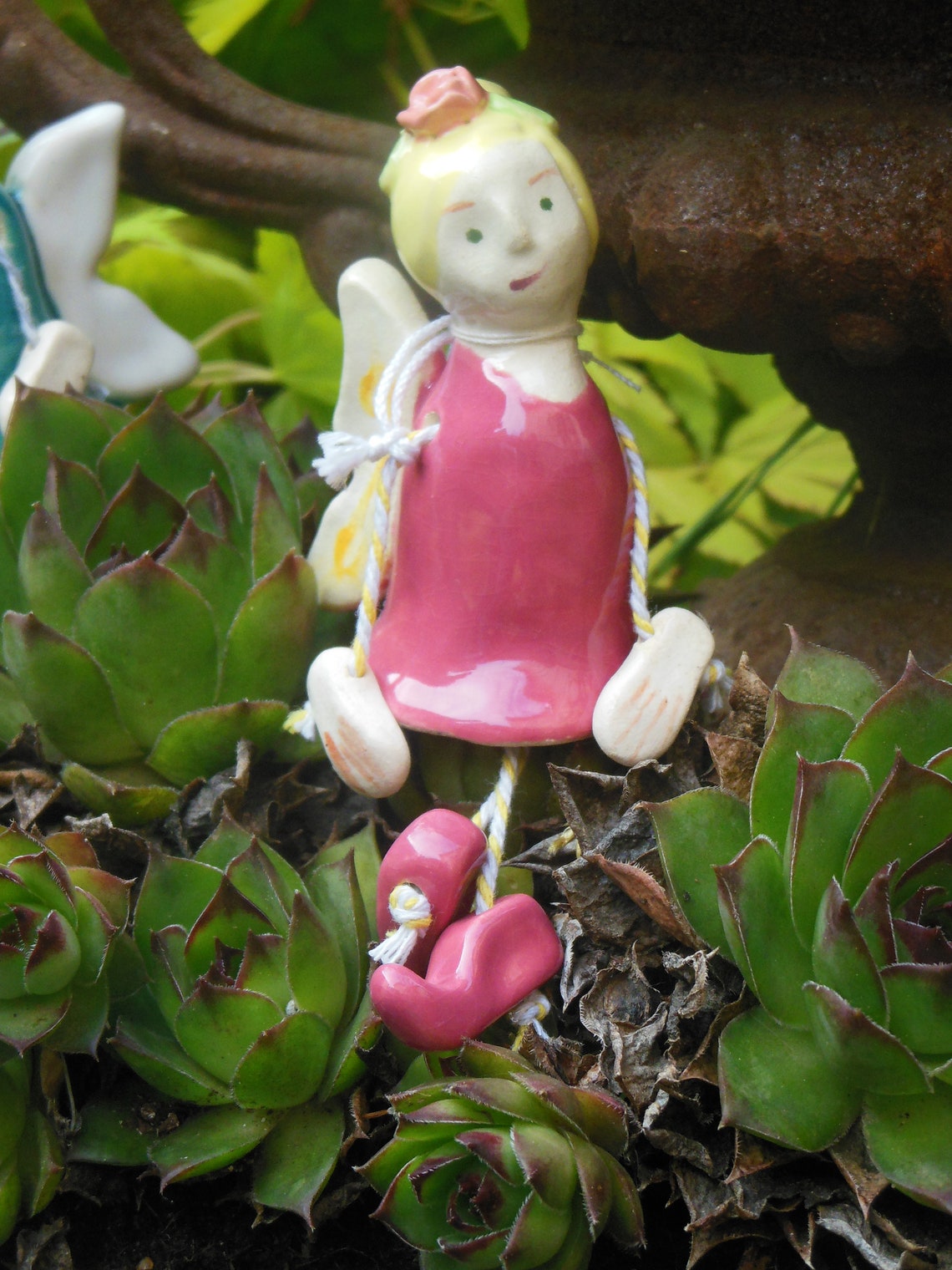 Keramik Fee Elfe Figur GartenDekoration Frühling Sommer Etsy