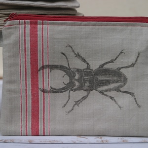 Täschchen, Tasche, Masken-Aufbewahrung, Mini-Täschchen, Kosmetiktasche, Leinen, Mangeltuch