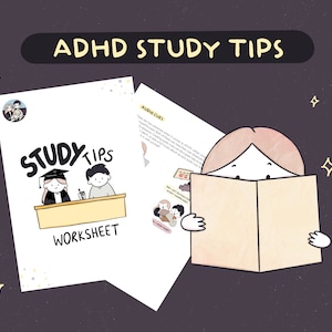ADHD 勉強のヒント | ワークシート | デジタル ダウンロード | ジャーナル | セルフヘルプ | 印刷可能