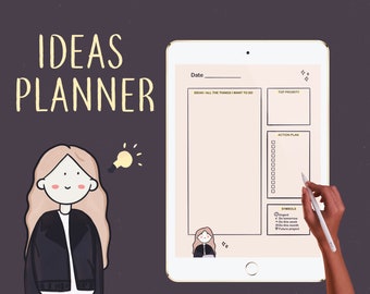 Planejador de Ideias | Lista de Tarefas Imprimível A4 (Download Digital)