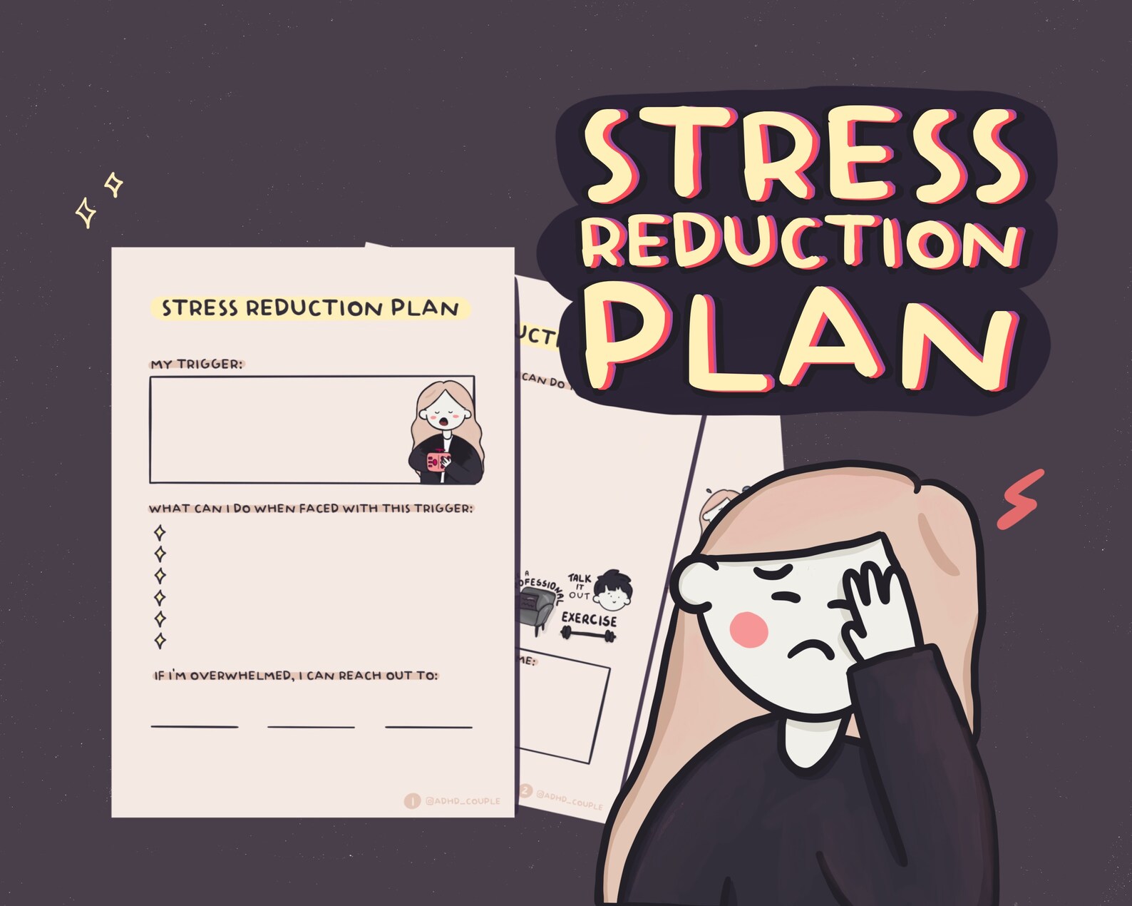 Stress Reduction Plan Self-help Planner Printable A4 PDF | Etsy Canada