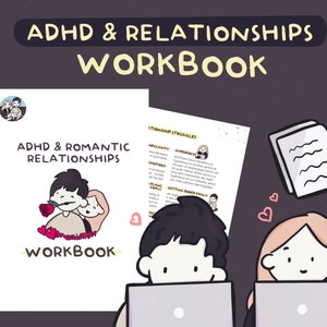 恋愛関係ワークブック | ADHD | ジャーナル | ワークシート | 自己啓発 | 印刷可能 | 自己愛 | セルフケア | デジタル