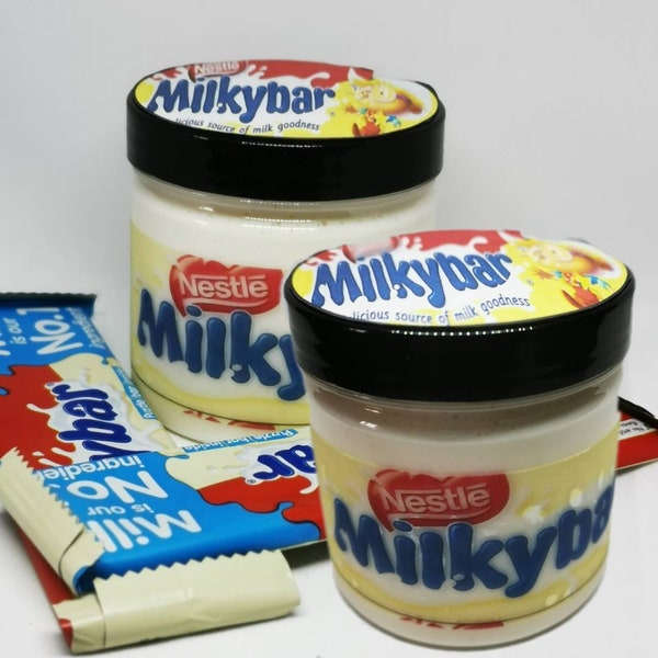Milky Bar slime, chocolates themed slime, UK seller, slimeshop UK, Slime for chocolate lovers