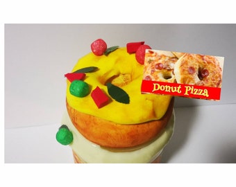 DONUT PIZZA. Diy clay slime. 6 oz. Uk seller, International seller. Lots of extras.