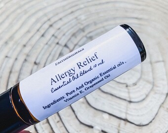 Allergy Relief Essential Oil Roller Bottle Blend 10ml, Organic And Pure, Bath And Body, Personal Care, Self Care, Gifts
