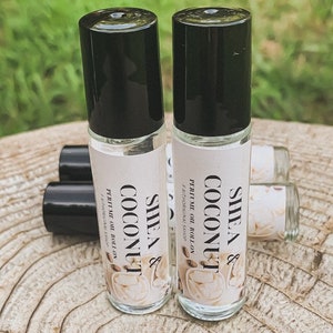 Shea And Coconut Perfume Oil, Fragrance Oil Roll On, Natural Perfume, Organic, Personal Care, Self Care, Bath And Body, Self Gift