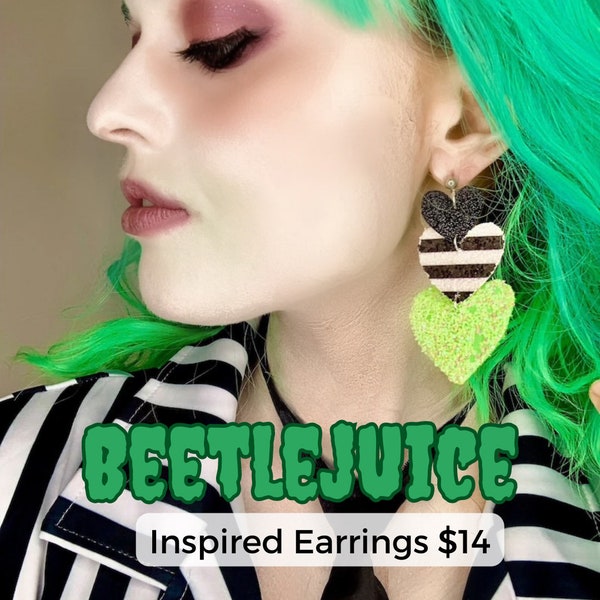 Beetlejuice Earrings Halloween Costume Jewelry For Beetlejuice Cosplay