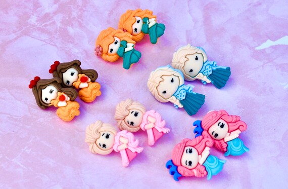 Disney Princess Earrings for Little Girl Best Birthday Gift for Niece Gift for Daughter Children Jewelry Clip on Earrings Elsa Belle Etsy UK