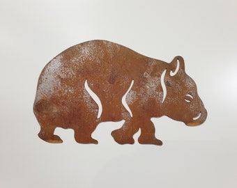 Wombat - Australian Made Rusted Metal Wall Art