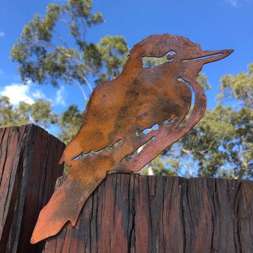 Kookaburra Metal Garden Art Ornament Sculpture Corten Bird Etsy Australia