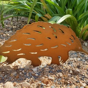 Echidna Garden Stake - Australian Made Rusted Metal Garden Art