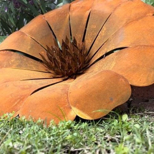 Waratah Flower Garden Stake Australian Made Rusted Metal Etsy Australia