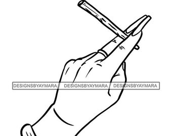 Woman Hands Holding Cigarette Joint Smoking Rolling Pretty Pot Logo Organic  SVG JPG PNG Eps Vector Clipart Cricut Silhouette Cut Cutting