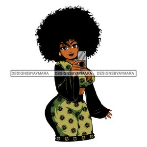 Black Girl Afro Hair African Woman Lady Confident Cute Face Goddess Glamour Fashion Vector SVG JPG PNG Vector Design Clipart Cricut Cutting