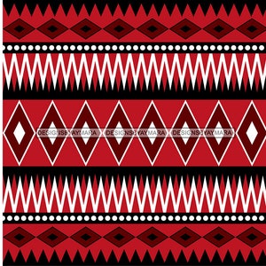 Native American Pattern 4 Background Black Red Gold Print - Etsy