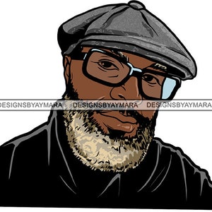 Handsome Man Face Bearded Cool Hat Sunglasses Mature  Attractive Strong Convinced  Confident  SVG JPG PNG Vector Clipart Cricut Cutting File