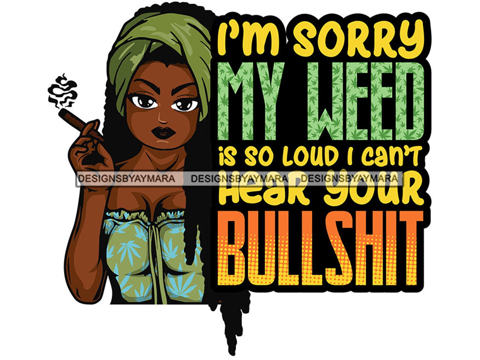 Black Girl Afro Hair Smoking Weed Cannabis Marijuana Quote | Etsy