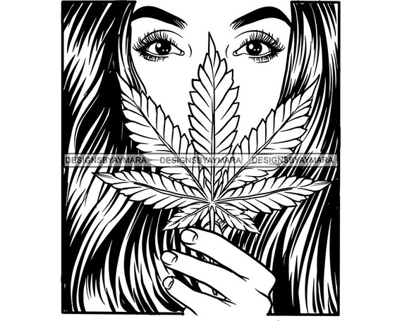 Woman Skull Face Smoking Marijuana Leaf Joint Weed Pot Grass Cannabis Medical Wellness High Svg Png Jpg Vector Clipart Circuit Cut Cutting Craft Supplies Tools Paper Party Kids Kromasol Com