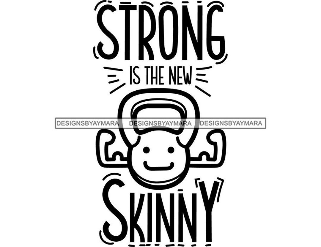 Strong is the New Skinny Cute Workout Quotes Kettlebell Gym Motivation Fitness Bodybuilder