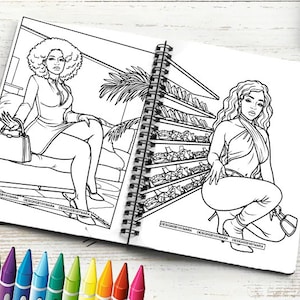 Adult Coloring Book 18 Images Drawing Cartoon Outline Paint Line Commercial Use SVG PNG JPG Vector Designs Clipart Cricut Silhouette Cutting