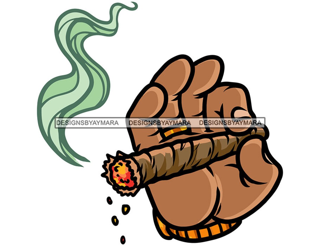 Man Mannelijke Hand Holding Grote Sigaar Tabak Rook Roken Kruiden Gras Vlam  Vuur Nicotine Verslaving SVG PNG JPG Vector Snijden Vector Ontwerpen - ..., image size:1080x831