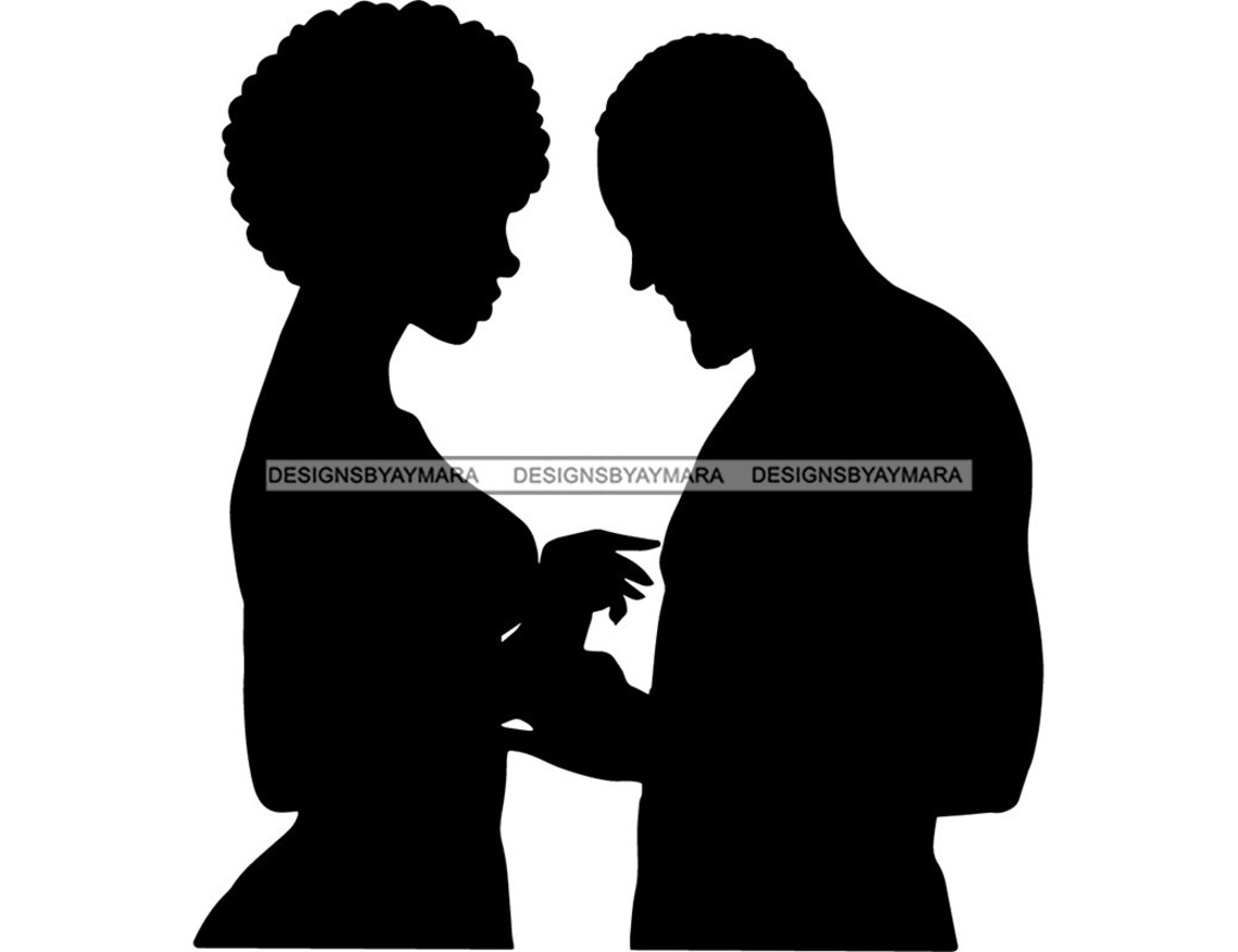 Black Couple Man And Woman Black Love Afro Hair Natural Black | Etsy