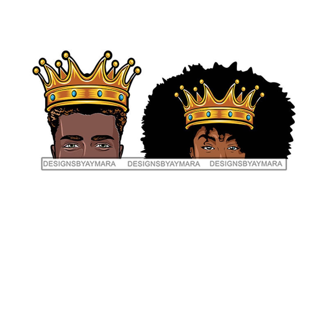 Rey Negro y Reina Media Cabeza y Cara Coronas Joyas Reina Big Afro En Color  SVG JPG PNG Vector Diseños Clipart Cricut Silhouette Cutting - Etsy México, image size:1080x1080