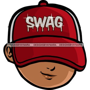 Swag Baby Boy Portrait Toddler Red Baseball Hat Faceless Rap Hip Hop Rapper Sarcastic Evil Smile SVG PNG JPG Cricut Print Cutting Designs