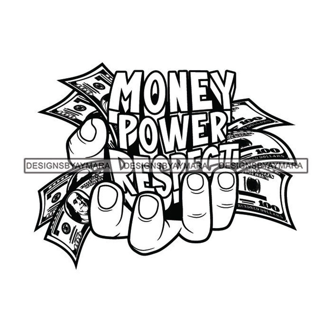 Money Power Respect Man's Hand Holding Money Cash Dollar Bills Man's