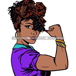 Melanin Woman Flexing Beauty Strong Purple Hard Work Capable Success Proud Power Confident SVG JPG PNG Vector Clipart Cricut Cutting File