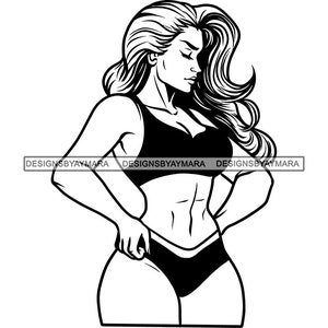 Fitness Strong Woman Fit Muscula Body Bodybuilder Bodybuilding Workout Outfit Athletic Healthy Wellness Sport SVG PNG Cut Sublimation Design
