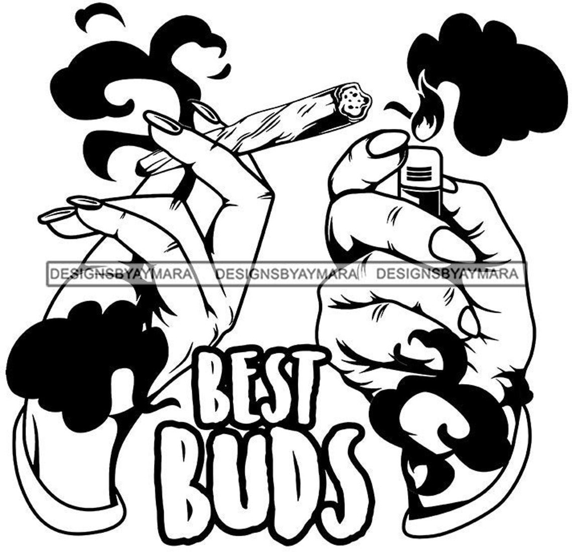 Best Buds Quote Female Male Hands Holding Weed Marijuana Joint Etsy