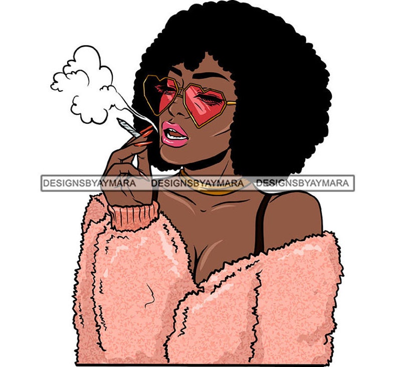 black-girl-afro-hair-beauty-woman-young-model-smoking-logo-etsy
